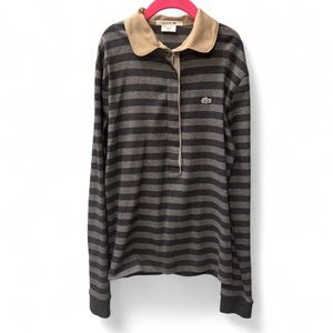 Lacoste striped long sleeve polo shirt